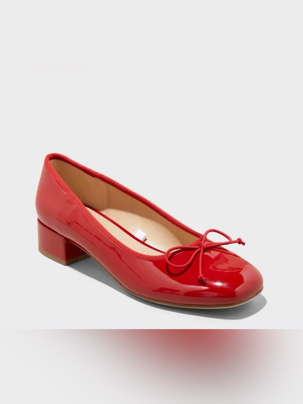 A New Day Red Joy Low Block Heel Ballet Pump 8M